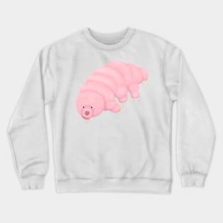 Cute pink tardigrade water bear cartoon Crewneck Sweatshirt